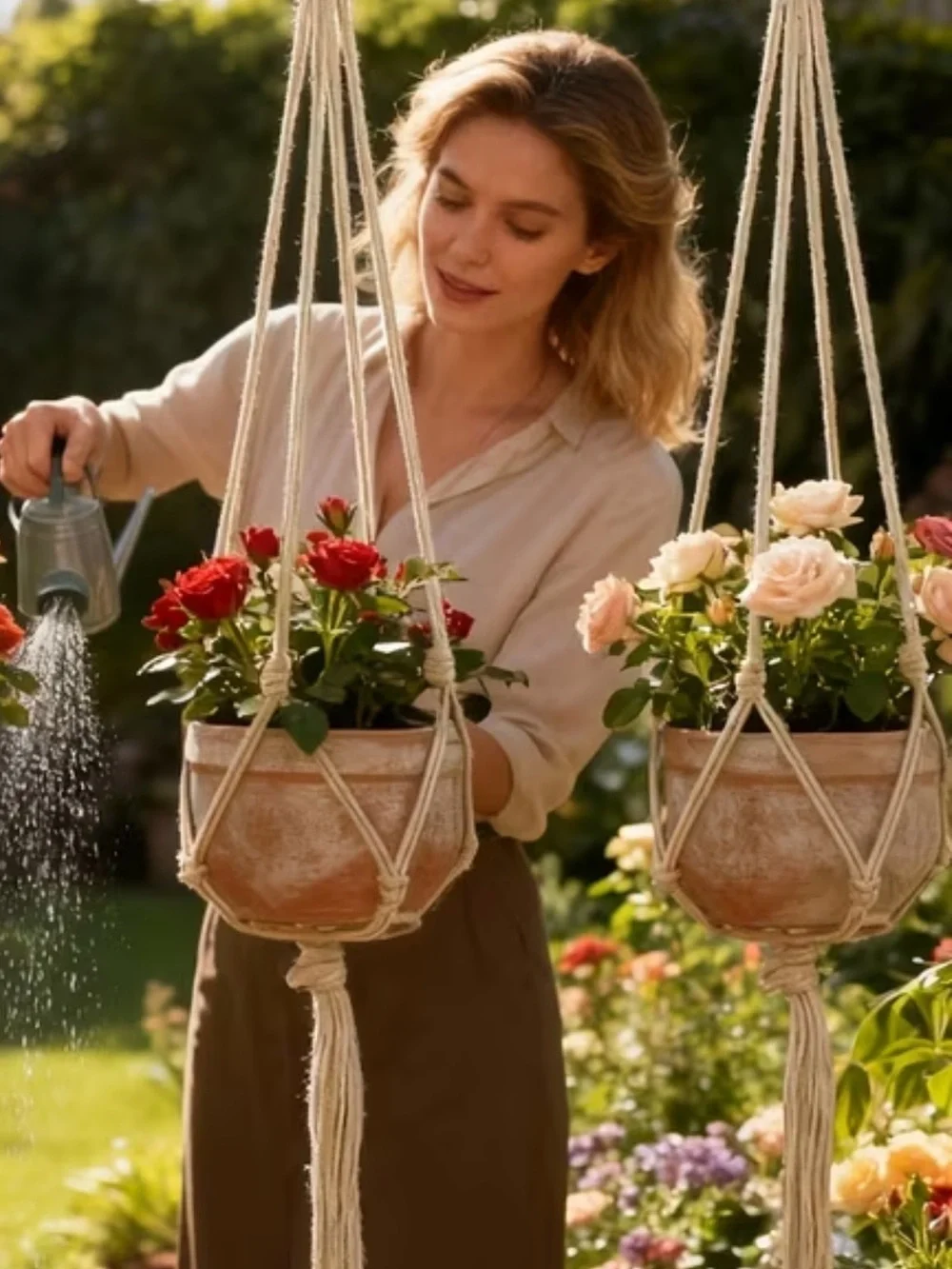 2 Hanging Macramé Plant Hangers